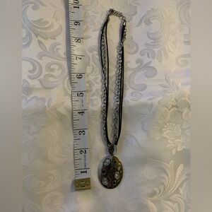 Black and Silver Pendant Necklace